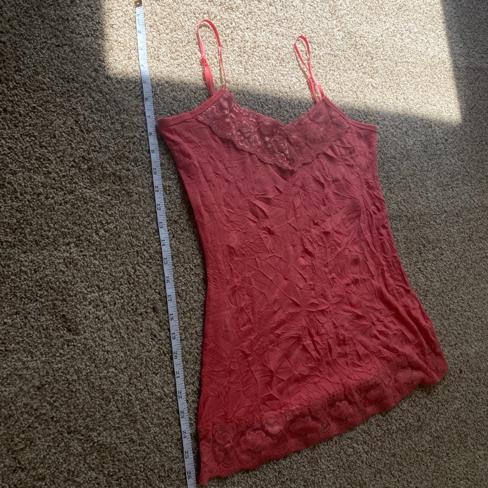 Maurice’s coral pink lacey cami tank top size large - Picture 6 of 7